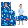 Cloele Dinosaurs Toddler Nap Mat,Sleep Bag for 3-7Age,Portable,53x21in,Blue view 1