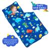 Cloele Dinosaurs Toddler Nap Mat,Sleep Bag for 3-7Age,Portable,53x21in,Blue view 2