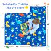 Cloele Dinosaurs Toddler Nap Mat,Sleep Bag for 3-7Age,Portable,53x21in,Blue view 4