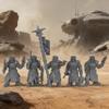 28mm Scale Unpainted Resin Greatcoat Officers & Banner Bearer for Sci-Fi Tabletop RPG Game, 1:56 Wargaming Miniature Game, RPG Accessory, Command Squad Elite Frontier Command Squad 5pc Set - AS968 view 1