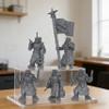 28mm Scale Unpainted Resin Greatcoat Officers & Banner Bearer for Sci-Fi Tabletop RPG Game, 1:56 Wargaming Miniature Game, RPG Accessory, Command Squad Elite Frontier Command Squad 5pc Set - AS968 view 4