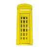 ZYIHNIRB Miniature Phone Booth Resin Mini Model Decorative Scenes Collectible Dioramas Figurine Openable Door Suitable for Micro Landscape Decor Collector Gift, Yellow view 1