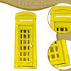 ZYIHNIRB Miniature Phone Booth Resin Mini Model Decorative Scenes Collectible Dioramas Figurine Openable Door Suitable for Micro Landscape Decor Collector Gift, Yellow view 2