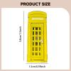 ZYIHNIRB Miniature Phone Booth Resin Mini Model Decorative Scenes Collectible Dioramas Figurine Openable Door Suitable for Micro Landscape Decor Collector Gift, Yellow view 3