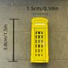 ZYIHNIRB Miniature Phone Booth Resin Mini Model Decorative Scenes Collectible Dioramas Figurine Openable Door Suitable for Micro Landscape Decor Collector Gift, Yellow view 4