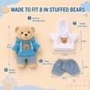 Garneck 4pcs Plush Toy Clothes Set: Hoodie Denim Pants for 8 Inch Stuffed Bears - DIY Bear Clothes Kit for Plushies Stuffed Animal Outfits - Doll Dress Up Accessories view 3