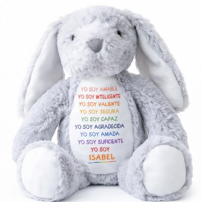Yo Soy Amada Stuffed Bunny, I Am Kind I Am Smart I Am Brave Stuffed Bunny, Gift from Mom, Personalized Easter Bunny, I Am Kind Smart Loved Personalized Bunny Personalized Bunny from Grandma