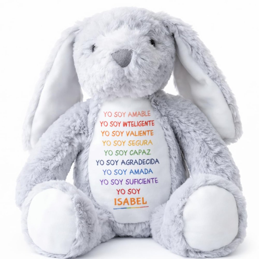 Yo Soy Amada Stuffed Bunny, I Am Kind I Am Smart I Am Brave Stuffed Bunny, Gift from Mom, Personalized Easter Bunny, I Am Kind Smart Loved Personalized Bunny Personalized Bunny from Grandma