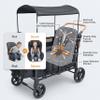 YOEXTO Durable 4 Seater Wagon Stroller, Stroller Wagon for 4 Kids with Multiple Storage Bags, Five-Point Safety Belt Stroller Wagon 4 Seater with Foot-Operated Brake for Family Travel view 2