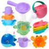 11 PCS Baby Bath Toys for Kids Ages 1-3, Open Design Easy-Clean Bathtub Pool Water Table Toys for Toddlers and Babies, Whale Sprayer, Stacking Cups & Watering Can Gifts for Boys & Girls view 1