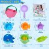 11 PCS Baby Bath Toys for Kids Ages 1-3, Open Design Easy-Clean Bathtub Pool Water Table Toys for Toddlers and Babies, Whale Sprayer, Stacking Cups & Watering Can Gifts for Boys & Girls view 2