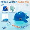 11 PCS Baby Bath Toys for Kids Ages 1-3, Open Design Easy-Clean Bathtub Pool Water Table Toys for Toddlers and Babies, Whale Sprayer, Stacking Cups & Watering Can Gifts for Boys & Girls view 3