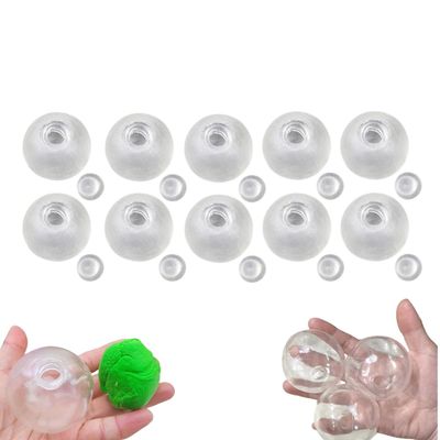 10pcs Empty Stress Ball DIY Kit, Blank Skins Pressure Balls Skin DIY Kit with Empty Skin Base, Vacuum Squishes Stress Balls Squeezing Ball Making Kits for Sensory Fidget Toys Making (6cm)
