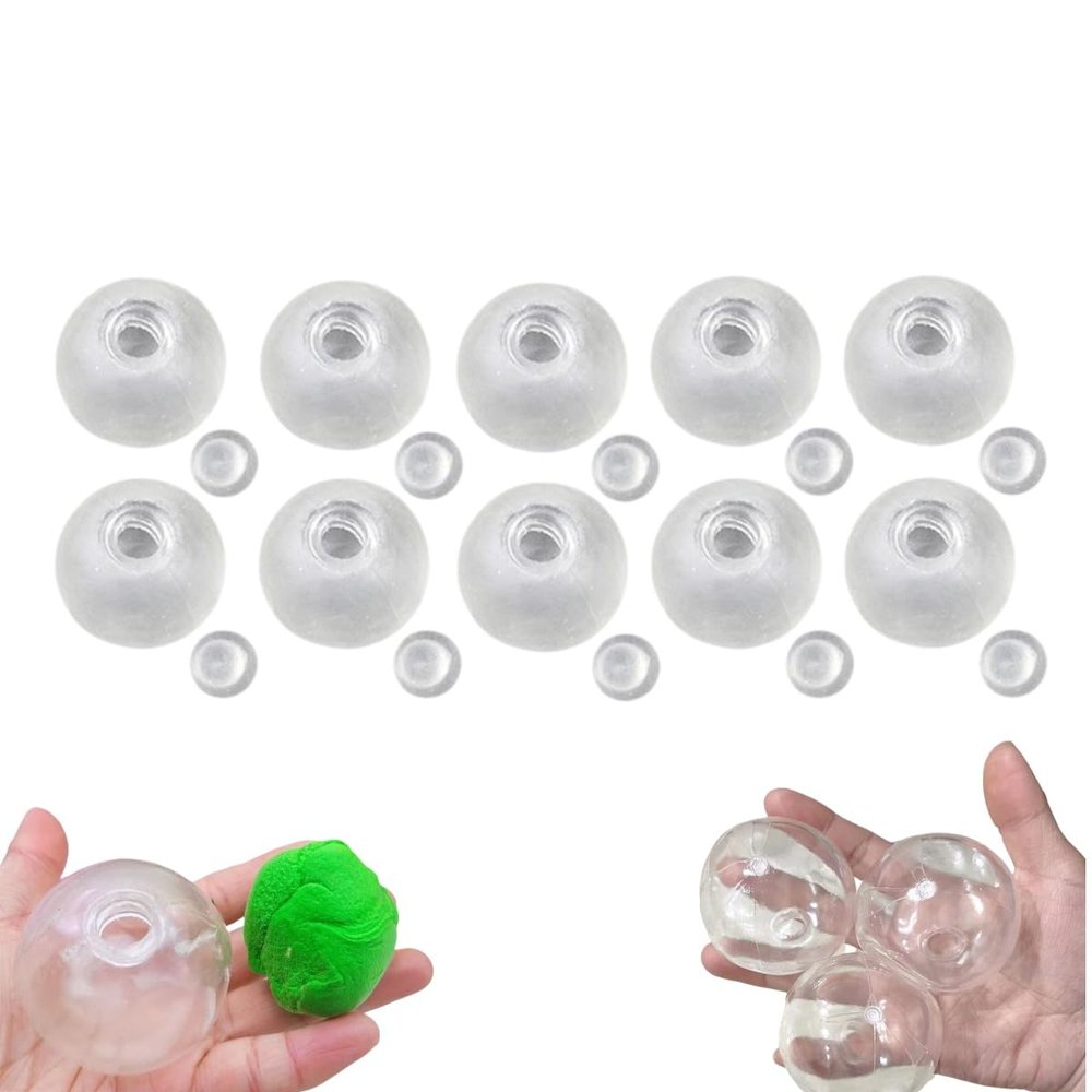 10pcs Empty Stress Ball DIY Kit, Blank Skins Pressure Balls Skin DIY Kit with Empty Skin Base, Vacuum Squishes Stress Balls Squeezing Ball Making Kits for Sensory Fidget Toys Making (6cm)