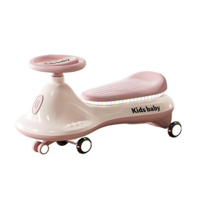 Twist car Ride On Toys Wiggle Car with Silent Wheels Lights & Music Anti-Rollover Indoor and Outdoor Toy Vehicle Ride on Toy(Pink)