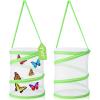 Sherr Butterfly Habitat Cage Clear Mesh Mini Butterfly Net Habitat Container, Terrarium Pop up 9" x 11" Tall(2 Pack,Green) view 1