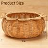 YIMITEE Scalloped Rattan Basket, 12 Inch Imitation Rattan Hand Woven Serving Tray, Round Woven Storage Organizer for Home, Kitchen, Coffee Bar, Bathroom, Bedroom view 2