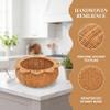 YIMITEE Scalloped Rattan Basket, 12 Inch Imitation Rattan Hand Woven Serving Tray, Round Woven Storage Organizer for Home, Kitchen, Coffee Bar, Bathroom, Bedroom view 3