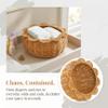 YIMITEE Scalloped Rattan Basket, 12 Inch Imitation Rattan Hand Woven Serving Tray, Round Woven Storage Organizer for Home, Kitchen, Coffee Bar, Bathroom, Bedroom view 4