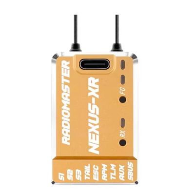 For Radiomaster for NEXUS-XR Dual ELRS RX Flight Controller - ICM42688P Gyro for FPV RC Helicopter & Fixed Wing drones(Gold)