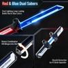 CHINEYDY Twin Crossed Dual-Blade Light Sword, Red and Blue, Retractable Swing-to-Extend Blade, 2-in-1 Reversible Hilt, Cosplay Prop view 4