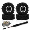 4PCS 0.7" Beadlock Tires Metal Wheels 1.57"x0.63" Sticky Foam-Filled Tires for scx30 upgrades 1/30 RC Crawler for redcat ascent 32 upgrades (New Black) view 1
