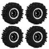 4PCS 0.7" Beadlock Tires Metal Wheels 1.57"x0.63" Sticky Foam-Filled Tires for scx30 upgrades 1/30 RC Crawler for redcat ascent 32 upgrades (New Black) view 3