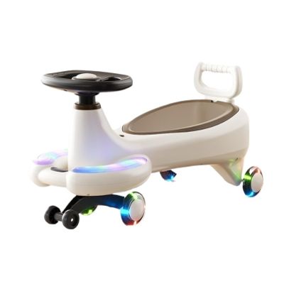 Twist car Wiggle Car for Kids Music Silent Flashing Wheels Ride On Toys with Under-Seat Storage, for Indoor Outdoor Ride on Toy(Brown)