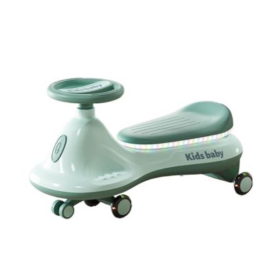 Twist car Ride On Toys Wiggle Car with Silent Wheels Lights & Music Anti-Rollover Indoor and Outdoor Toy Vehicle Ride on Toy(Green)