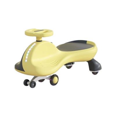 Twist car Wiggle Car Toddler Ride on Toys Silent Flashing Wheels Anti-Rollover Toy Set for Indoor Outdoor Play Ride on Toy(Yellow)