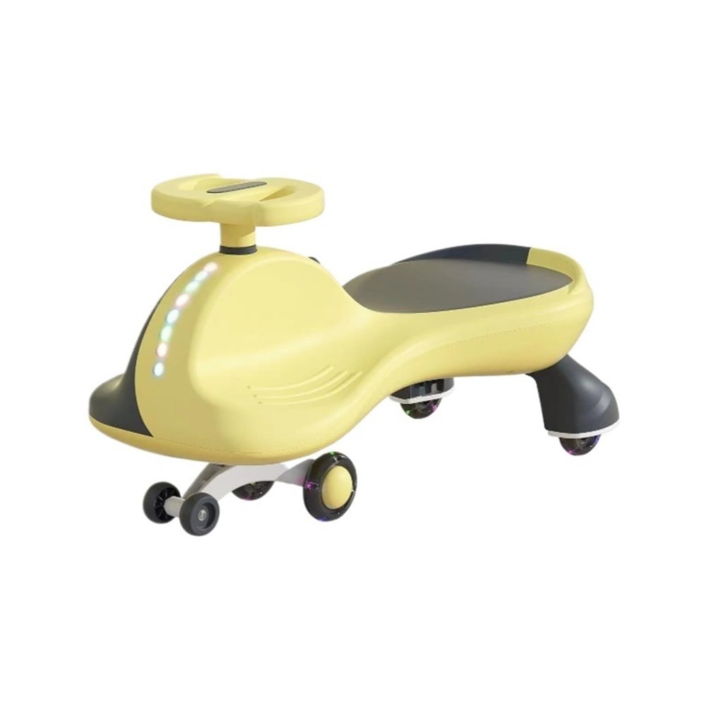 Twist car Wiggle Car Toddler Ride on Toys Silent Flashing Wheels Anti-Rollover Toy Set for Indoor Outdoor Play Ride on Toy(Yellow)