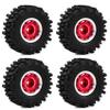 4PCS 0.7" Beadlock Tires Metal Wheels 1.57"x0.63" Sticky Foam-Filled Tires for scx30 upgrades 1/30 RC Crawler for redcat ascent 32 upgrades (New Red) view 2