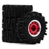 4PCS 0.7" Beadlock Tires Metal Wheels 1.57"x0.63" Sticky Foam-Filled Tires for scx30 upgrades 1/30 RC Crawler for redcat ascent 32 upgrades (New Red) view 3