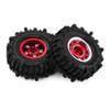 4PCS 0.7" Beadlock Tires Metal Wheels 1.57"x0.63" Sticky Foam-Filled Tires for scx30 upgrades 1/30 RC Crawler for redcat ascent 32 upgrades (New Red) view 4