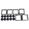Black Plastic Coin Display Frame 110x110mm, 3D Floating Holder for Medals Stamps Jewelry Chips, Round Base Storage Box Set(black) view 2