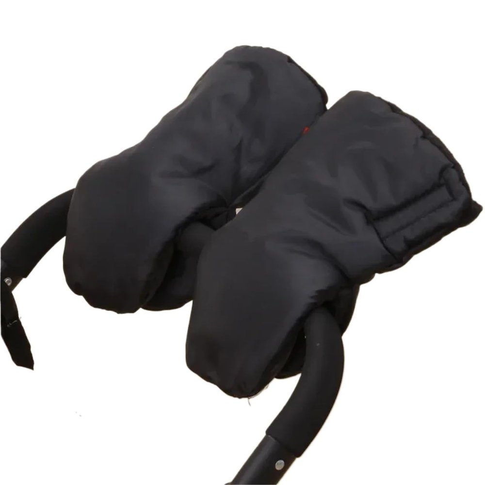 2pair Winter Baby Stroller Gloves Thickening Warm Universal Windproof Newborn Pram Glove Accessories(Black1)