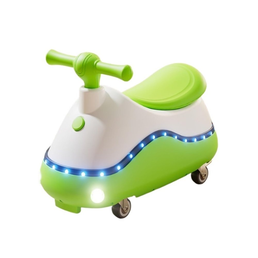 Twist car Wiggle Car for Kids 4 Wheels Swing Cars with Lights Music Anti-Rollover Ride On Toys for Indoor Outdoor Ride on Toy(Green)