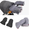 2pair Baby Stroller Gloves Waterproof Warm Winter Antifreeze Mittens Hand Cover Buggy Clutch Cart Muff Glove Accessories(Gray) view 2