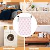 LANGYASHAN Pink Bowknot Laundry Basket Canvas Fabric Collapsible Organizer Basket for Girls Room Storage Bin Toy Bins Gift Baskets Bedroom Clothes Hamper (Pink Bowknot) view 3