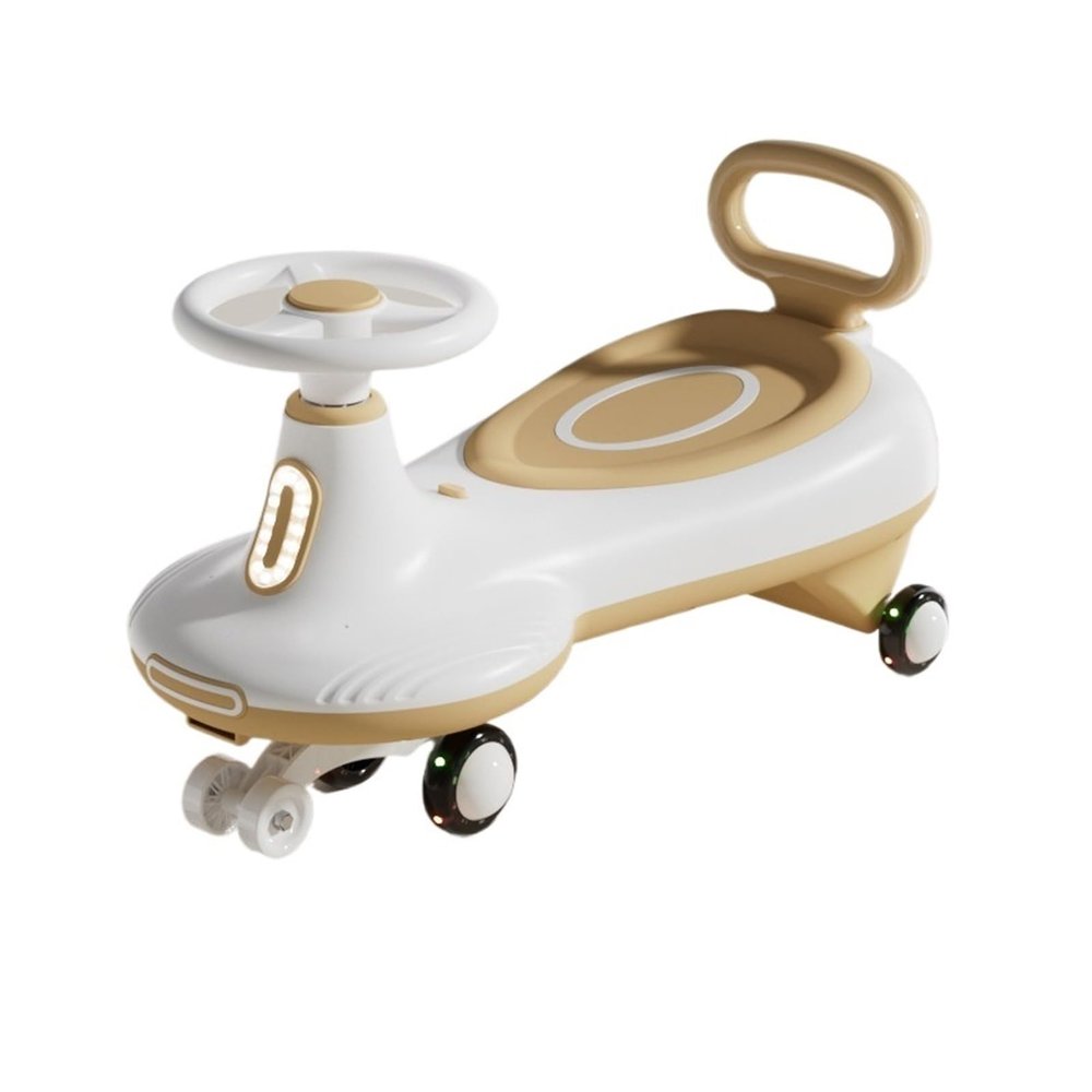 Twist car Wiggle Car for Kids Ride On Toy with Music Lights Flashing Wheels Swivel Car for Toddler Boys Girls Ride on Toy(Brown)