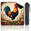 31.5" x 31.5" Mahjong Mat for Table with Carrying Bag Colorful Rooster Vibrant Feathers Standing Among Non-Slip Noise-Reducing Game Mat Mahjong Accessories for Poker Dominoes Board Games view 1