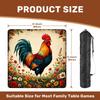 31.5" x 31.5" Mahjong Mat for Table with Carrying Bag Colorful Rooster Vibrant Feathers Standing Among Non-Slip Noise-Reducing Game Mat Mahjong Accessories for Poker Dominoes Board Games view 2