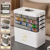 Medicine Storage Box Organizer with Handle,Portable Pill Case Empty First Aid Kit,Multipurpose Medical Supply Cabinet with Removable Tray for Home Travel School (Tea,11.816.59.45inch) view 2