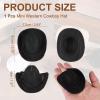 PATIKIL Mini Cowboy Hats, Black Miniature Western Cowboy Hat Tiny Dollhouse Accessories for Crafts Dolls Wedding Party Dress Decoration Hair Accessories Snowman,3.3 x 2.8 x 1.6 Inch view 2