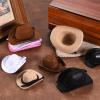 PATIKIL Mini Cowboy Hats, Black Miniature Western Cowboy Hat Tiny Dollhouse Accessories for Crafts Dolls Wedding Party Dress Decoration Hair Accessories Snowman,3.3 x 2.8 x 1.6 Inch view 4
