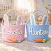 Personalized Easter Basket with Embroidered Name, Custom Bunny Gift for Kids, Spring Holiday Egg Hunt Tote for Boys Girls, Monogram Keepsake for Family Celebration Party Dcor S2 view 3