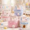 Personalized Easter Basket with Embroidered Name, Custom Bunny Gift for Kids, Spring Holiday Egg Hunt Tote for Boys Girls, Monogram Keepsake for Family Celebration Party Dcor S2 view 4