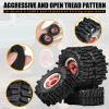 Fraizoe RC 0.7" Soft FS6 Rubber Tires & Beadlock Rims for 1/30 Axial SCX30 view 4