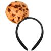 Abaodam Cookie Headband for Girl And Women, Plush Chocolate Chip Food Costume Accessories for Halloween Party Makeup Skincare Hairband Brown view 1
