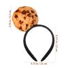 Abaodam Cookie Headband for Girl And Women, Plush Chocolate Chip Food Costume Accessories for Halloween Party Makeup Skincare Hairband Brown view 2
